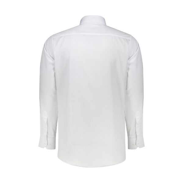 پیراهن سفید کج راه یقه دکمه دار آریوان FS231 - Image 2